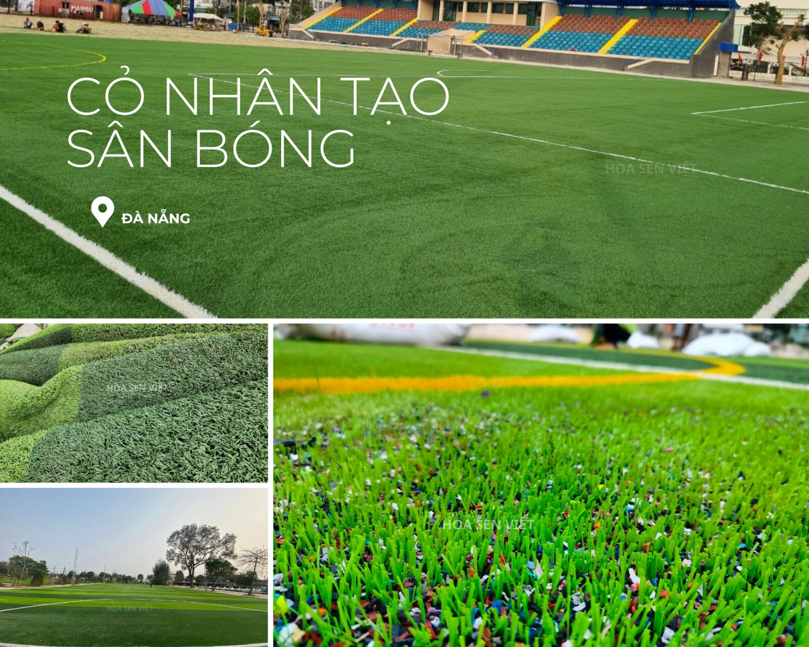 Cỏ nhân tạo dùng cho sân bóng có phần đế vô cùng bền bỉ Cỏ nhân tạo dùng cho sân bóng có phần đế vô cùng bền bỉ